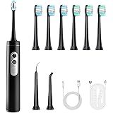 Hotodeal Electric Toothbrush with Water Flosser,3 in 1 Teeth Cleaning Kit with 3 Different Heads,4 Modes Portable Electric To