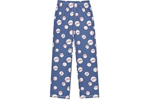 Baseball Pattern Pajama Pants Lounge Pants Long Sleep Pants Elastic Waist Bottoms