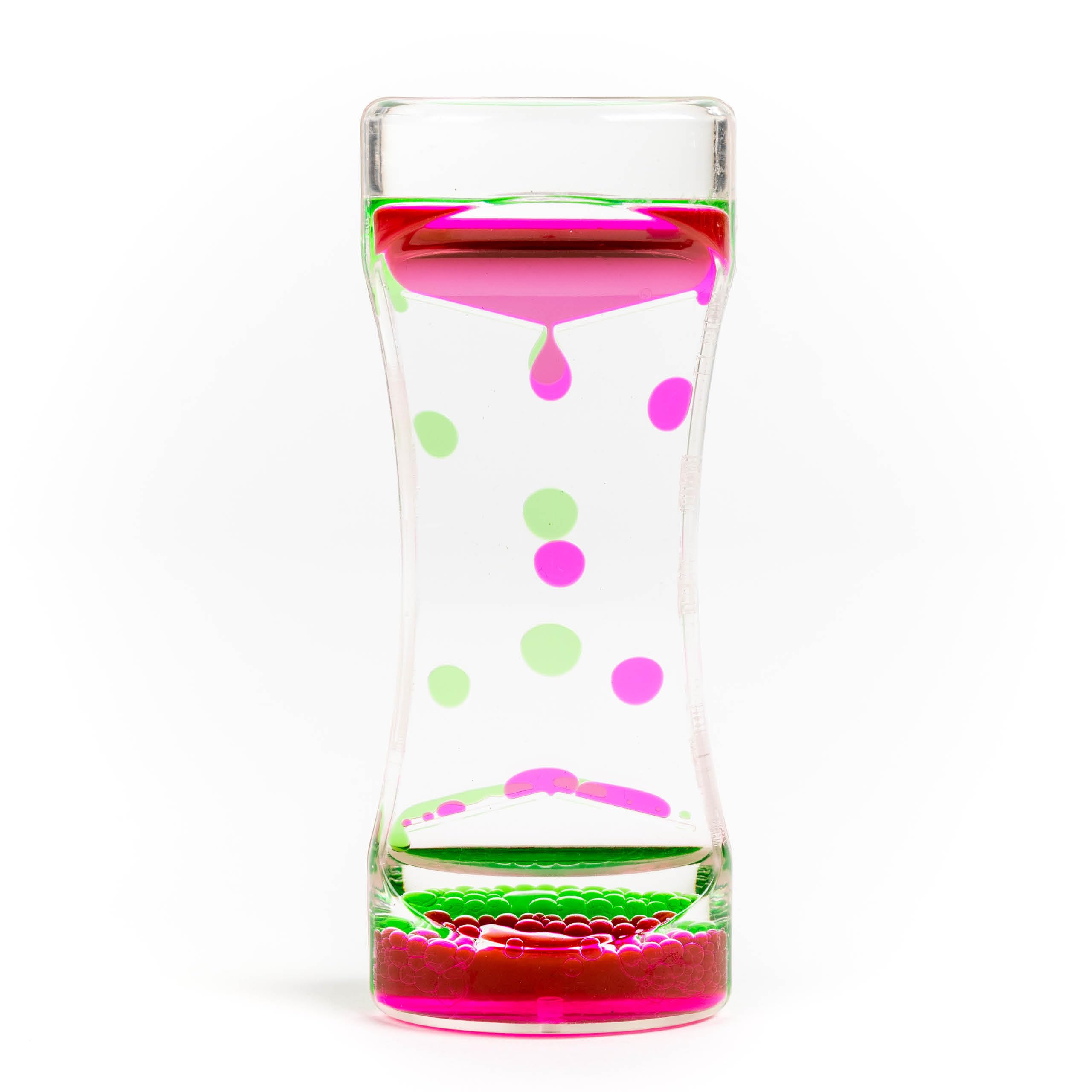 THE TWIDDLERS Pink & Green Liquid Motion Timer Sensory Timer Hourglass, 14cm - Kids Water Bubble Lava Lamp Calming Sensory Toy for Autism, Stress Relief, Relaxation, ADHD, Perfect Stocking Filler — image 1
