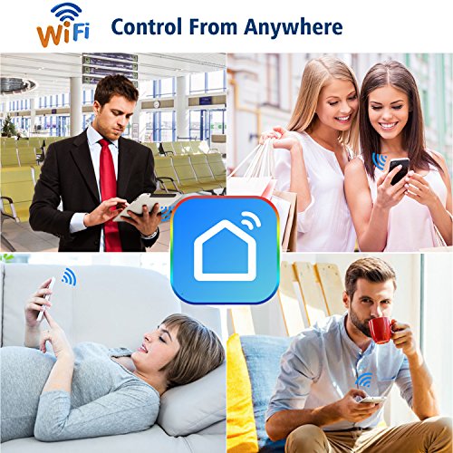 Smart WiFi Bulb, E27 7W LED Light Wireless Smartphone Remote Control, RGB-W Multi Color(2700-6400K)Dimmable Lighting No Hub Required (Compatible with Amazon Alexa, Google Home)