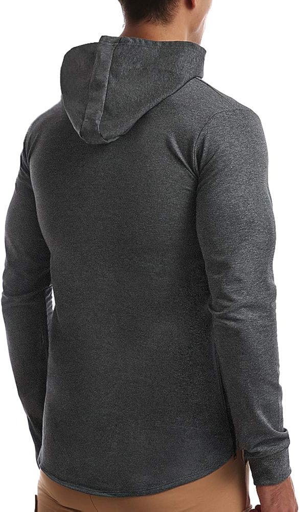 EVERWORTH Men's Gym Workout Long Sleeve Hoodies Training Pullover Casual Hooded Sweatshirt: Clothing