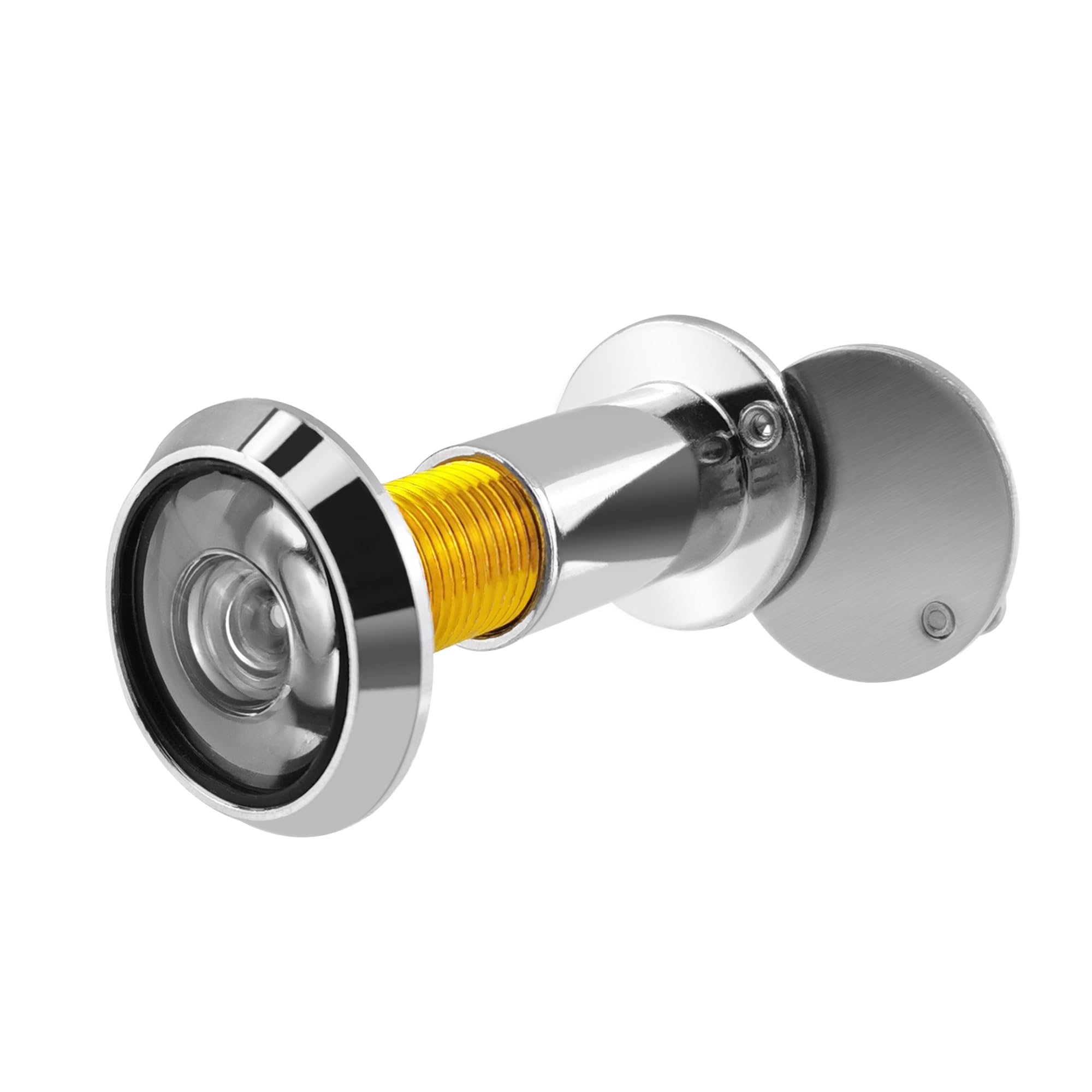 Desenda Door Viewer with Privacy Cover Peephole Viewer, 14mm Diameter 35-50mm Length Security Spy Hole, Door Peephole for Home Office Hotel (Silver)