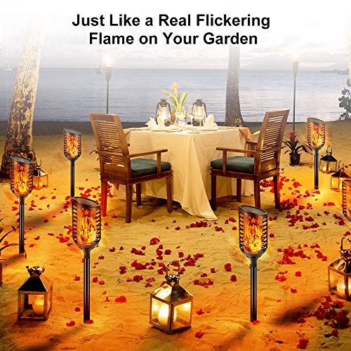 image for KEDSUM Solar Torch Lights with 3 Lighting Modes, Waterproof Flickering