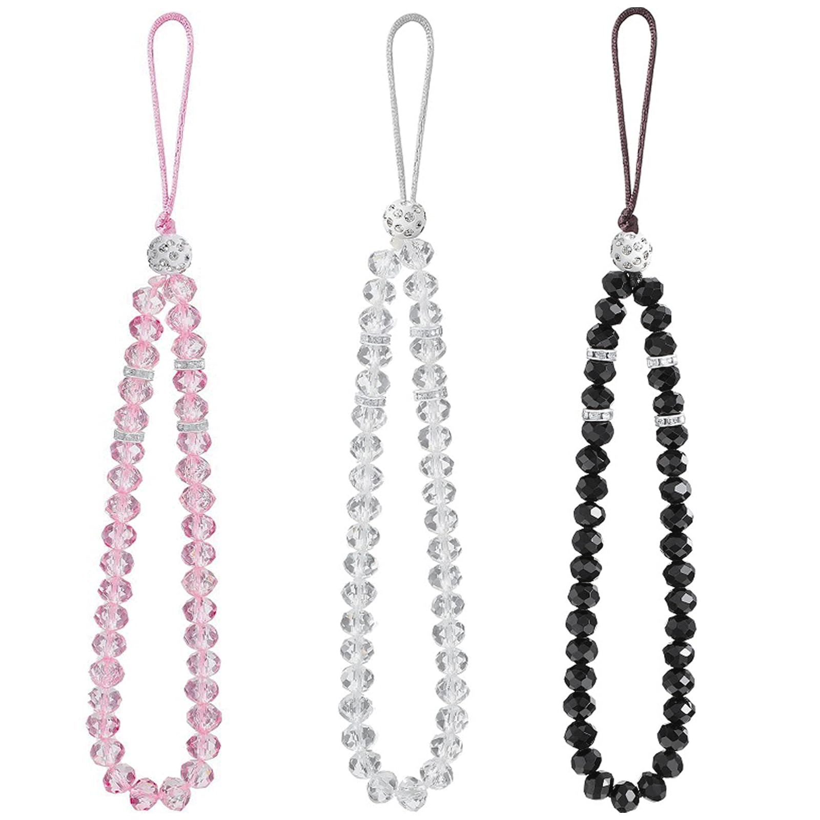 Crystal Beaded Phone Charm, Acrylic Wrist Strap, Classic Charm for Cases, Stationery Decoration, Keychain Bracelet for Camera, Key, Purse - Women's Accessory
