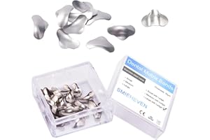 Smileheven 50Pcs Dental Matrix Bands 35μm Metal Matrices Soft Tooth Interproximal Sectional Contoured for Filling and Restoration of Anterior and posterior Teeth (Large with Ledge)