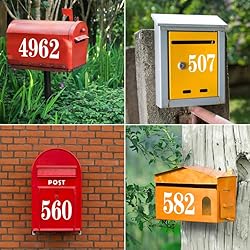 White Mailbox Numbers for outside, Vinyl Waterproof