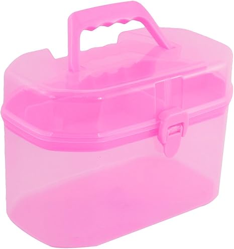 Amazon Uxcell アクセサリー収納 小物収納ケース 収納ボックス 硬質プラスチック 22 5 X 12 X 15cm ピンク 収納用品 オンライン通販