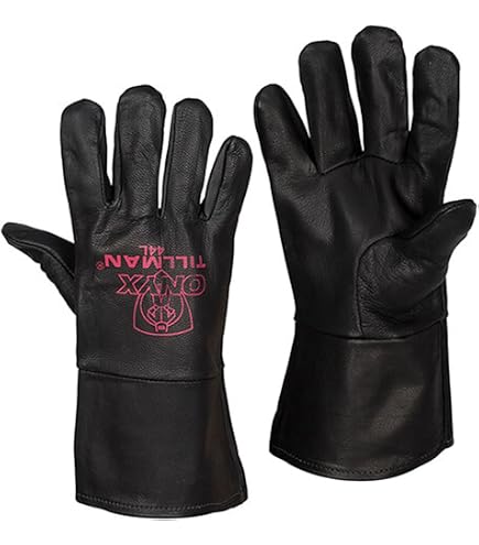 THYRFING blackl ブラックメタル Tillman 44 Onyx 100% Top Grain Black Kidskin TIG Welding Gloves