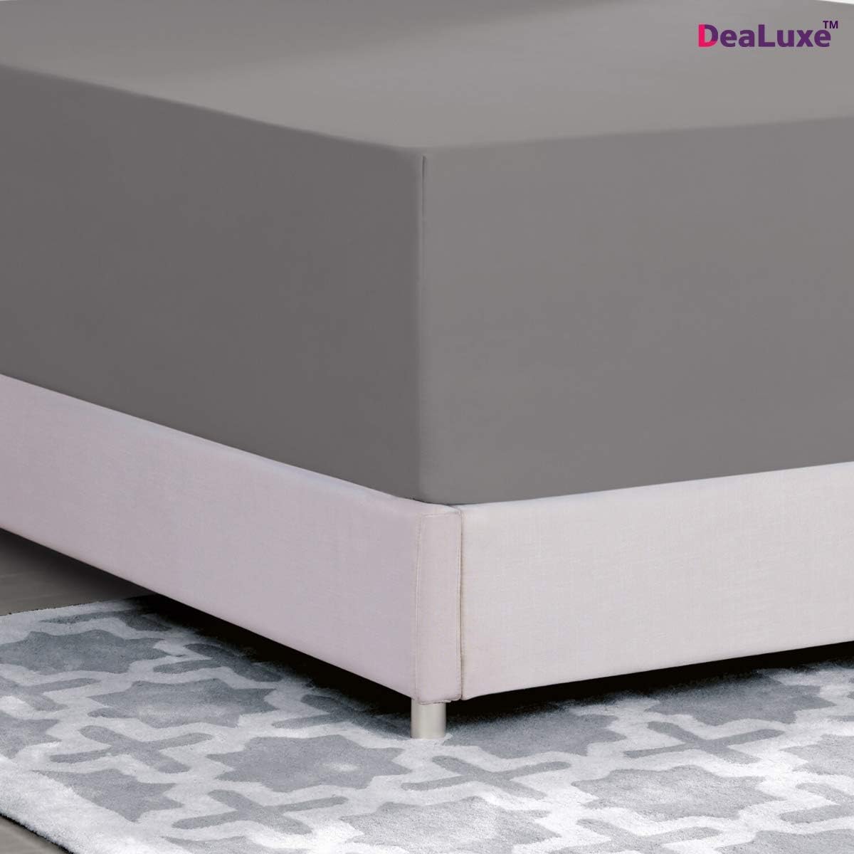 Deep Pocket Queen Fitted Sheet – 17” - 21” Inch + Extra Deep Pocket Fitted Sheet Only - 1 Fitted Bed Sheet with Deep Pockets for Pillow Top Mattress Soft Queen Size Fitted Sheets Grey: Kitchen & Dining