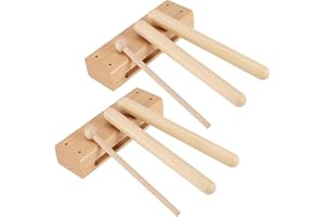 SEHOI 2 Sets Wood Block Musical Instrument with Mallet, 7 Inches Solid Wood Rhythm Blocks Musical Percussion Instrument Perfe
