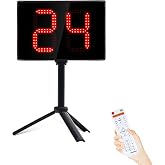GAN XIN Basketball Shot Clock with Tripod &amp; Remote Control - 98ft Range | LED Countdown Timer, 5-Level Brightness, Adjustable Buzzer, Battery or Plug-in, 12/24/25/30/35/40 Seconds for Coach &amp; Referee