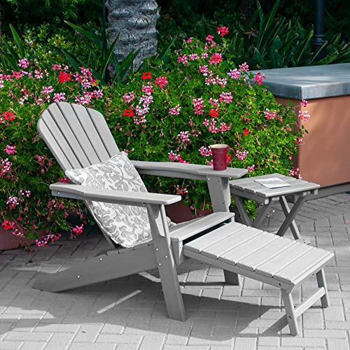 ResinTEAK Deluxe Adirondack Chair with Pullout Ottoman, All Weather