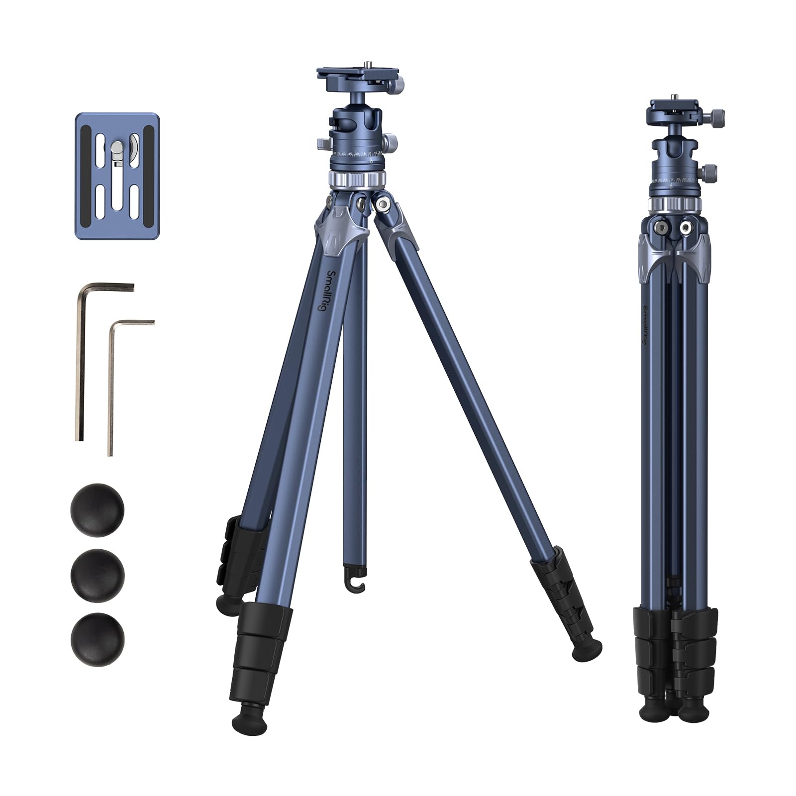 SMALLRIG AP-02 Lightweight Travel Tripod, 63" Camera Tripod with Compact Unconventional Center Column, 360° Ball Head, QR Plate, Travel Bag, Load up to 17.6 lbs / 8 kg, for Most DSLR Cameras - 4222