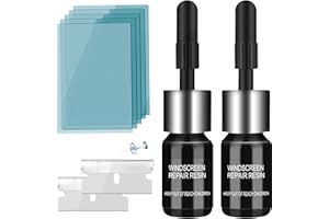 CLAMPER Windshield Repair Kit, Car Window Cracks Gone Glass Repair Fluid, 2 Bottles Nano Glass Crack Repair Liquid Quick Windshield Repair for Chips and Cracks, Bulls-Eye and Star-Shaped Crack