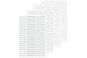 QHAJRYYC 4 Sheets Self Adhesive Pearl Stickers, Self 4 Sizes Bling Rhinestone Sticker, Rhinestone Stickers,Flat Back Pearls Sticker for DIY Crafts Craft Card Decorations Nail Art Beauty Makeup (White)