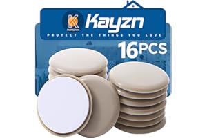 Kayzn Self-Adhesive Furniture Slider, 2.5Inch Self-Adhesive Furniture Moving Pads, Adhesive Carpet Slider is Suitable for Carpet 16 Pieces, Furniture Moving Slide-Easily Move Any Item