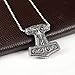 SINLEO Men's Stainless Steel Viking Norse Odin Thors Mjolnir Hammer Pendant Necklace 24inch Chain