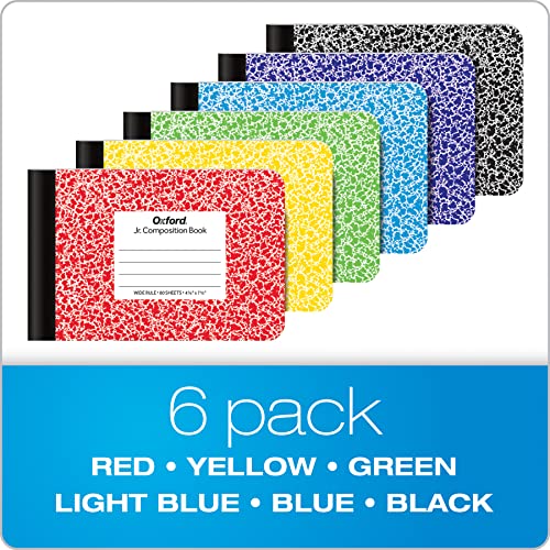 Oxford Jr. Composition Notebooks, Half Size, 47/8 X 71/2 Inches, Wide