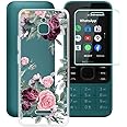 HGJTF Case for Nokia 6300 4G (2.4") with 1 X Tempered Glass Screen Protector, Slim Clear TPU Bumper Shell, Soft Silicone Shockproof X Anti-Yellow Phone Cover for Nokia 6300 4G - Safflower