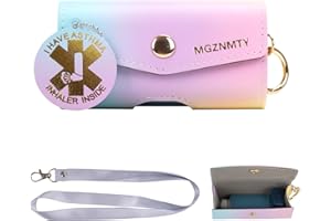MGZNMTY Asthma Inhaler Case, Carrying and Travel Holder Case Compatible with Handy Inhaler for Adults and Kids (ONLY CASE) (Macaron)