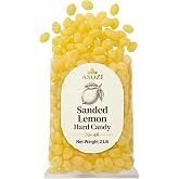 Lemon Drops Hard Candy 2lb | Old Fashioned Sanded Sweet &amp; Sour Candy | Long-lasting sweet-and-sour lemon candy, sanded lemon drops in a resealable bag. By ASOZI