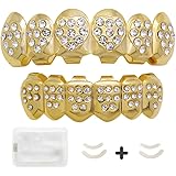 Gold Teeth Grillz for Men Women Vampire Grills Top Bottom Grills Set