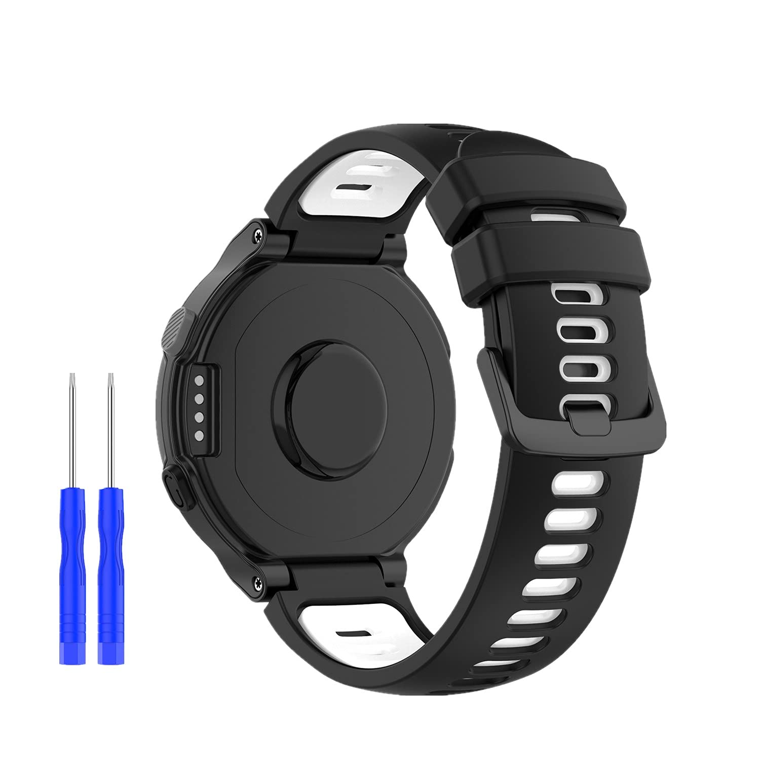 Huwokxix Watch Strap compatible with Garmin Forerunner 220/230/235/620/630/735XT,Adjustable Silicone Sports Strap Replacement Band for Garmin Approach S20/S5/S6