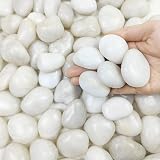 FANTIAN White Decorative Pebbles 2 lbs 30-50 mm for Garden Pots Aquariums