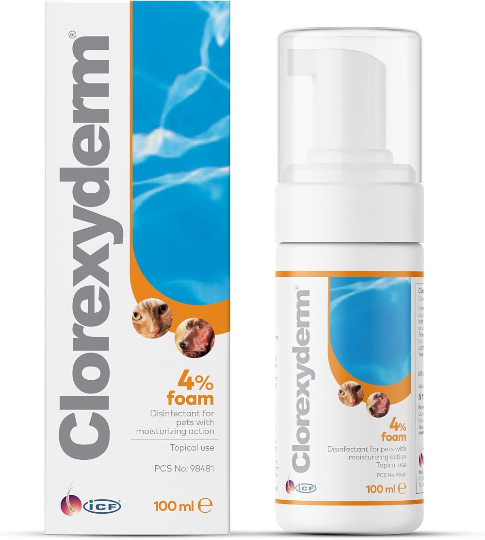 ICF CLX 4% Foam Mousse Dry Shampoo for Dogs & Cats 100 ml