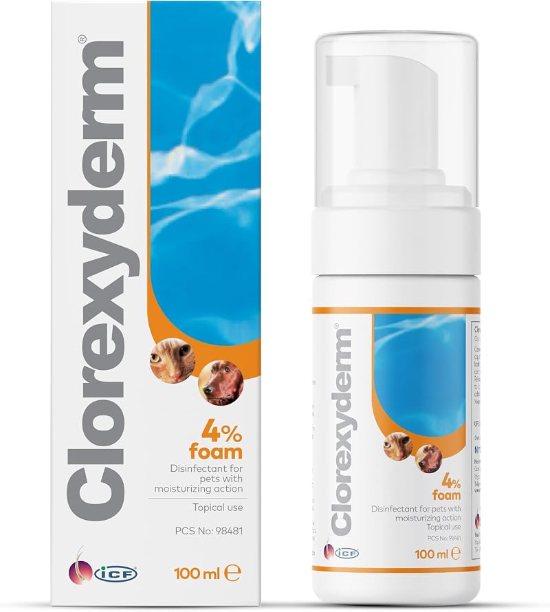 ICF CLX 4% Foam Mousse Dry Shampoo for Dogs & Cats 100 ml