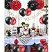 Easy Joy Las Vegas Casino Themed Birthday Party Decoration Poker Party Happy Birthday Cake Topper Glitter Gold Holy Shit You're Old Banner and Latex Balloons, Black Red