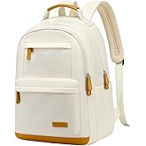 mygreen Waterproof Travel Backpack for Adults, 15.6 Inch Laptop Backpack with Multiple Compartments | Durable Anti-Theft Design, Luggage Strap, Lightweight for Business, Commute, and Air Travel Beige