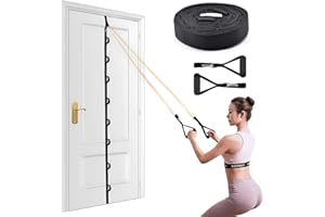 Brebebe Door Anchor Strap for Resistance Bands Exercises, Multi Point Anchor Gym Attachment for Home Fitness, Portable Door Band Resistance Workout Equipment, Easy to Install, Punch-Free, Nail-Free