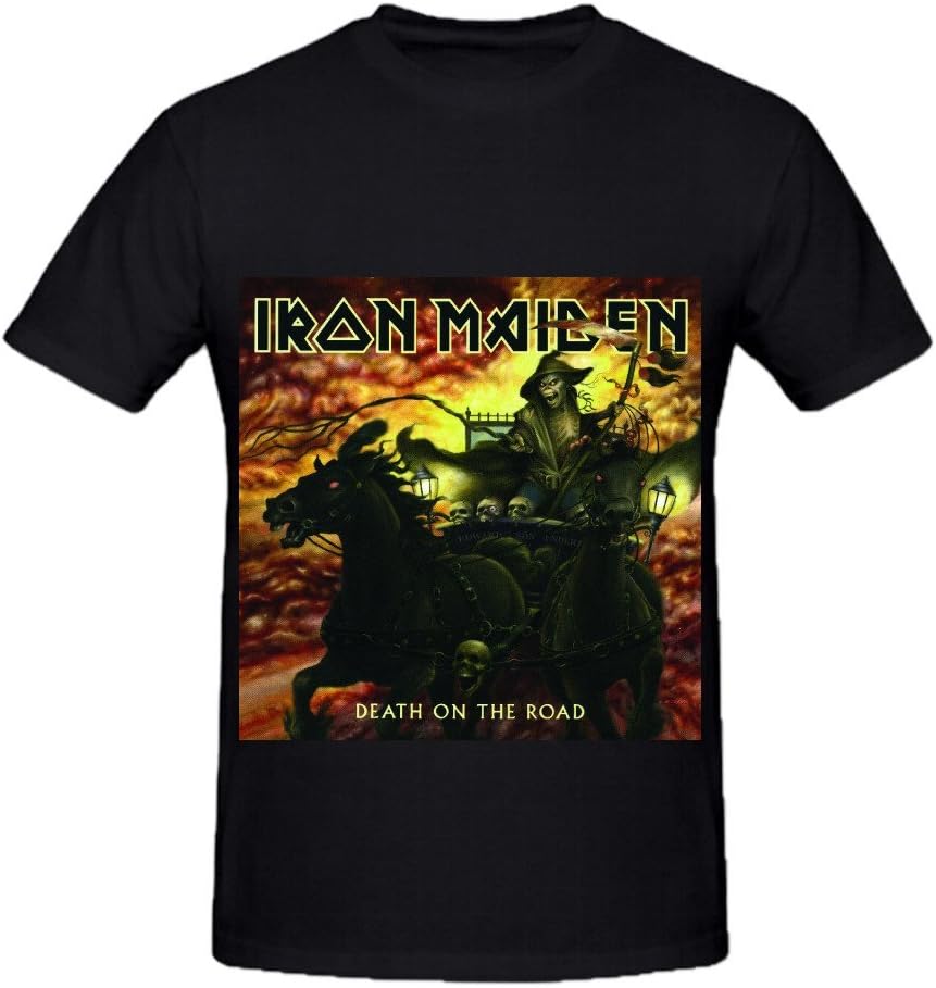 Iron Maiden Death On The Road Live R&B Album Cover Mens Crew Neck Art Shirts