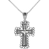 Sterling Silver Cross Pendant Necklace, 18"