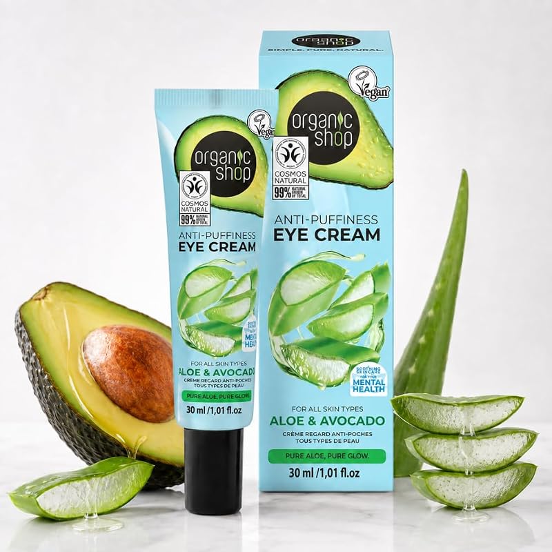 Crema Occhi Anti-gonfiore per tutti i tipi di pelle Avocado e Aloe (30ml) — foto 3 di 5