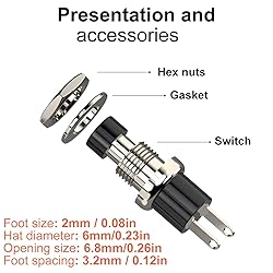 DIYhz Momentary Push Button Switch, 1A 250VAC SPST
