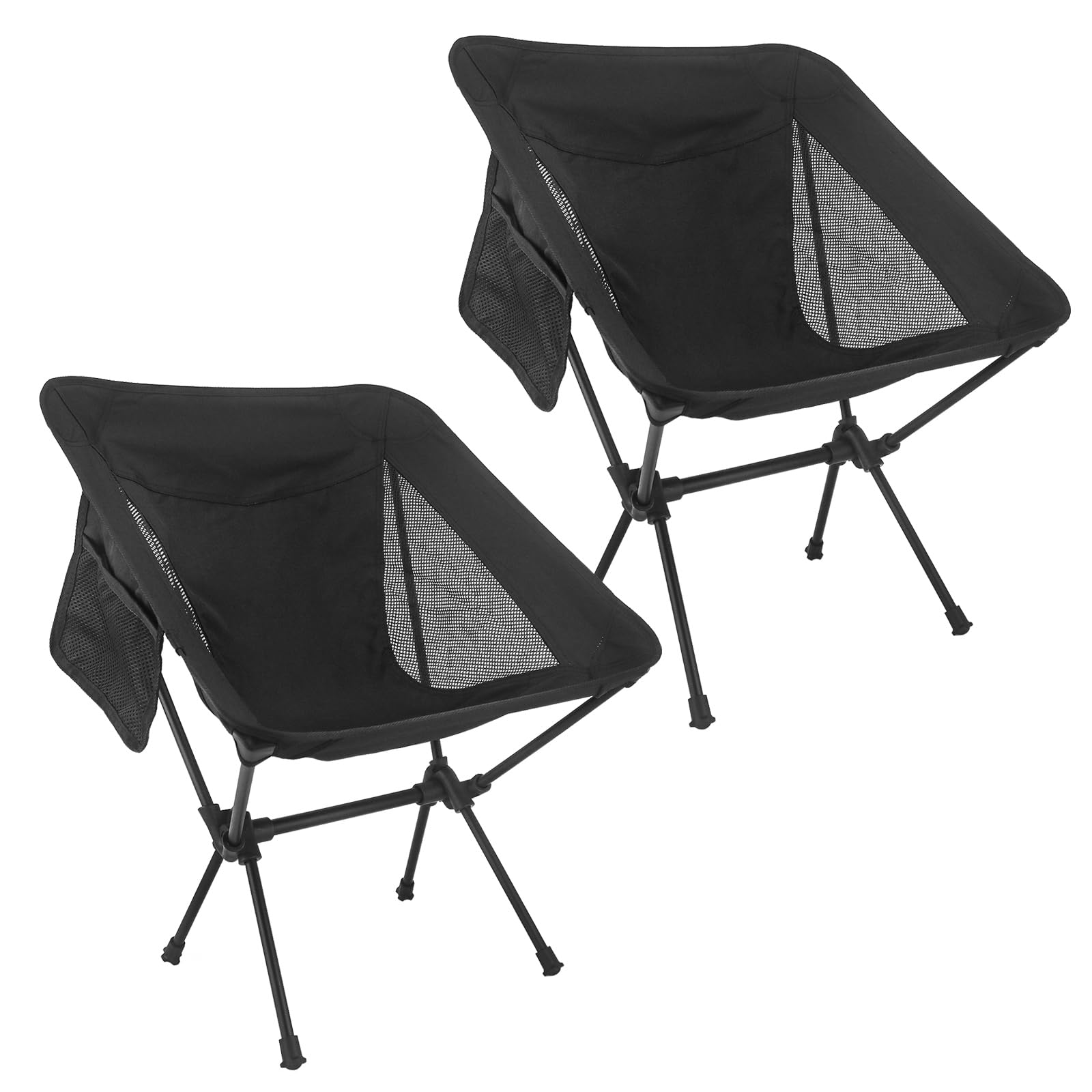 NewDoar Camping Chairs 2 Pack Folding Chair Ultralight Compact Foldable Fishing Chair, Portable Outdoor Chair with Carry Bag for Backpacking, Trip Garden, Picnic, Hiking, Fishing