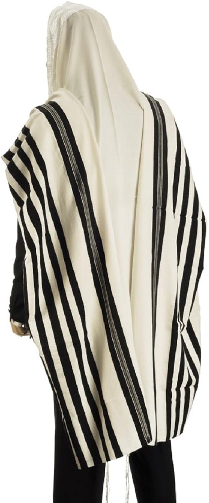 100 Wool Tallit Prayer Shawl Model Malchut Black Size 55