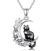 Dorunmo Halloween Necklace 925 Sterling Silver Skull/Bat/Pumpkin/Ghost Pendant Necklace Halloween Birthday Christmas Jewelry Gifts for Women
