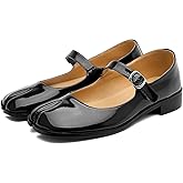 VOZTOLLS Tabi Mary Jane Shoes Women Split Toe Ankle Buckle Strap Womens Flats Comfort Casual Dressy Party School Work Dress Pumps Shoes