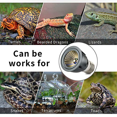 Honpal Led Reptile Light, LED UVA + UVB Sun Lamp for Amphibian Turtle Bearded Dragons Chameleon Lizard and Snake to Reptile Heat lamp.(3W)