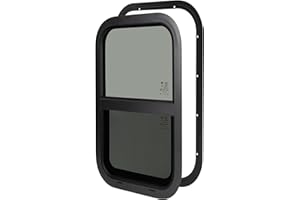 NOVINO 2 Pack RV Window,12" W x 22" H Vertical Sliding Replacement Cargo Trailer Windows for Camper Travel Trailer Utility Cargo Van Truck SUV,Fit 15/16" or 1-3/8" Thick Wall,Allow Error 1/16",DOT Approved