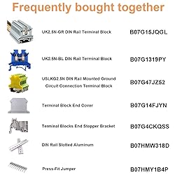 Erayco UK2.5B-GR DIN Rail Terminal Block, Screw