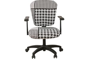 Jinzio Computer Office Chair Cover - Split Protective & Stretchable Cloth Polyester Universal Desk Task Chair Chair Covers Stretch Rotating Chair Slipcover (Houndstooth)