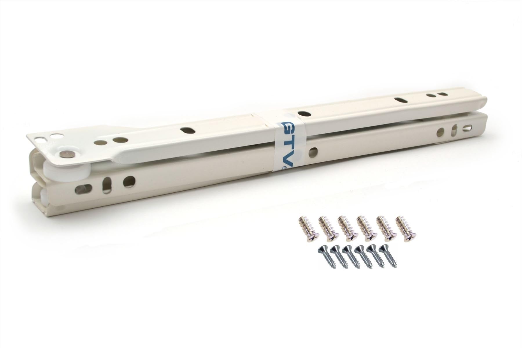 Roller Drawer Slides/Runners Bottom Fix Metal White L:350mm (2pairs)