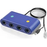 4 Port Adapter for Gamecube Controller, Compatible with Switch / Wii U / PC | Turbo Function, Plug and Play