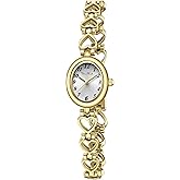 Diaofendi Petite Gold Watches for Women Vintage Bracelet Wrist Watch Luxury Ladies Oval,Fashion Dress Quartz Watch with Tools Include,Waterproof