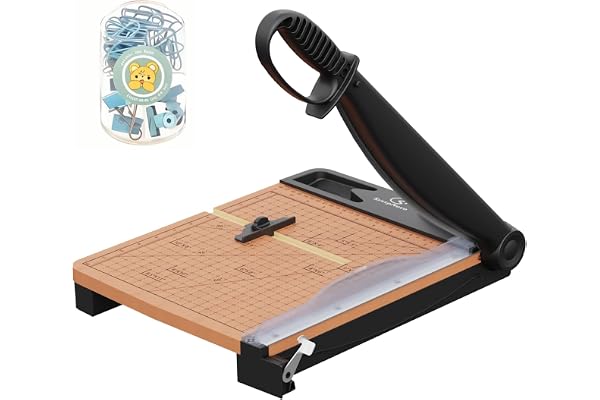 12 Inch Heavy Duty Paper Cutter, Wood Guillotine Paper Cutter & Paper Trimmer, 30 Sheets Capacity Paper Cutting Board for Cla