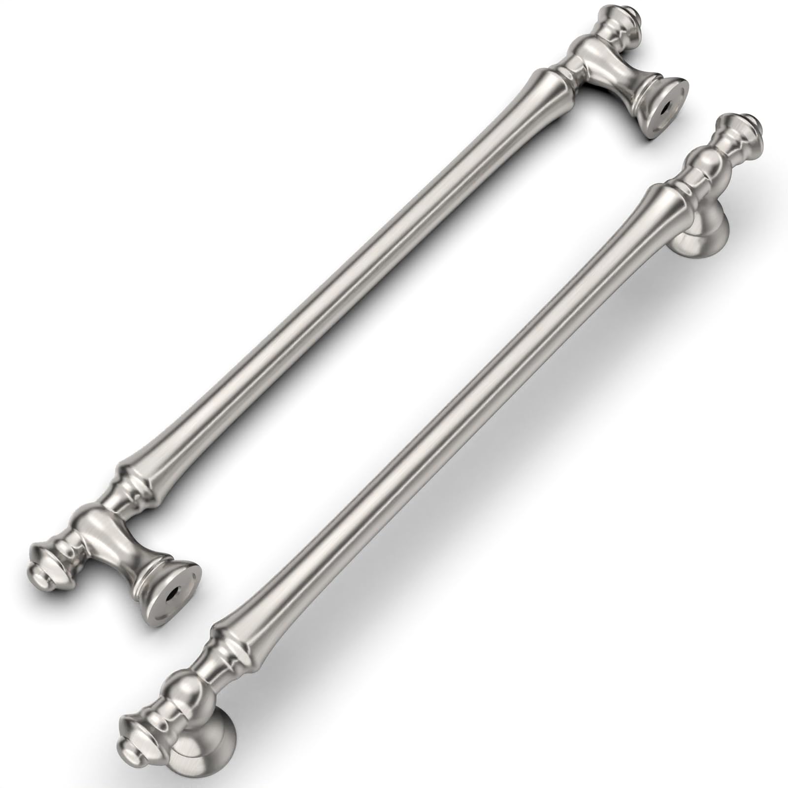 Amerdeco Pack of 10 Furniture Handles, Brushed Nickel, 160 mm, Hole Spacing, Drawer Handles for Kitchen Cabinets, Heavy Zinc Alloy Cabinet Handles, Drawer Handles, Door Handles